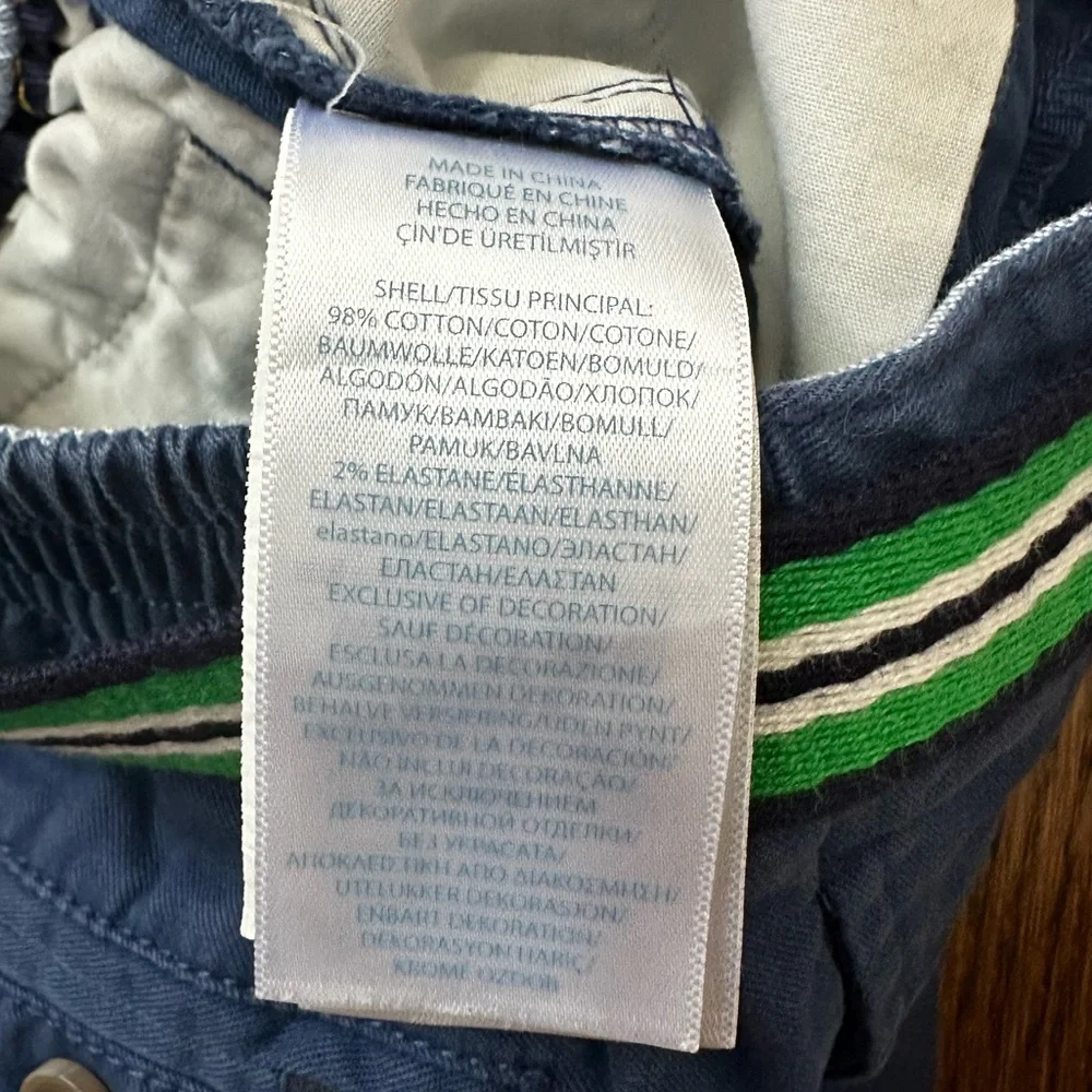 Ralph Lauren navy blue chino pants with double loop belt, size 18M